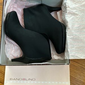 Bandolino Women's Black Fabric, Back Zip, Ankle Boot - 9.5 M